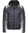 T9610 9610 Tee Jays Crossover Hooded Padded Outdoor Jacket Space Grey / Grey melange colour image